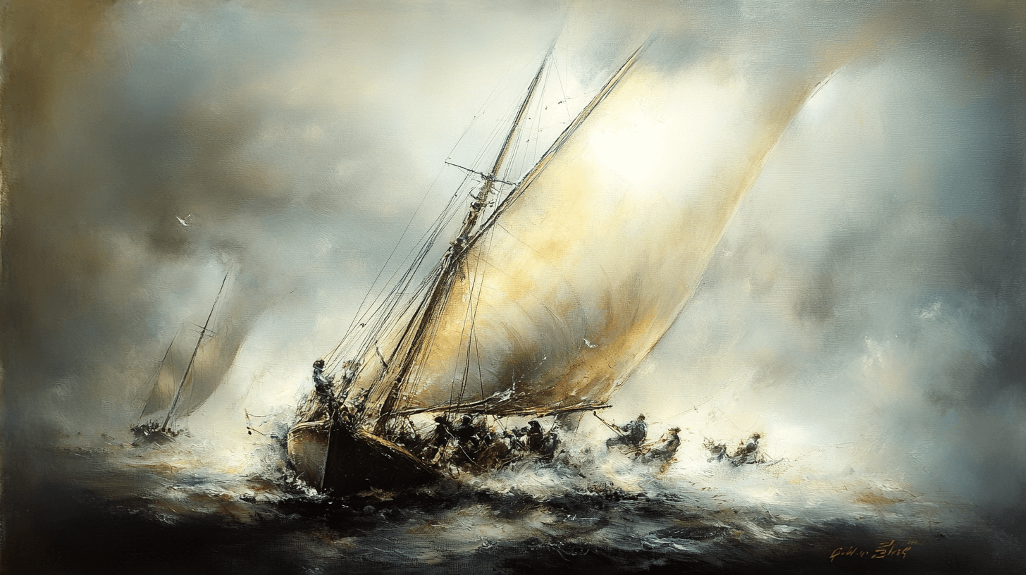 adjusting the sails