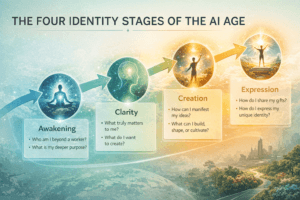 The four identity stages of the AI age: awakening, clarity, creation, and expression